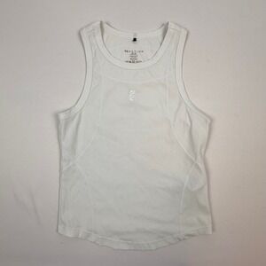 P.E NATION White Ribbed Racerback Tank Top Athletic Workout Athleisure XS TP